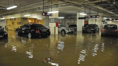 Inundación de parquings en la comarca del Valles